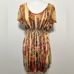 Y2K Monarch Butterfly Baby Doll Tunic Blouse by Apt 9